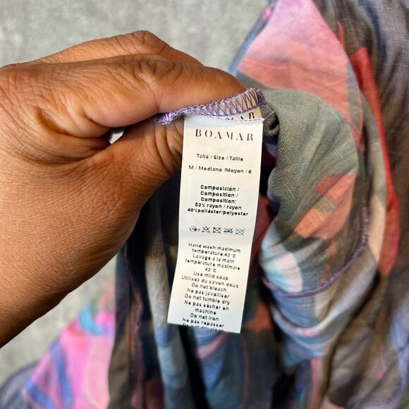 BOAMAR Anthropologie Miranda Dress in Watercolor Vibes Size‎ Medium Resort Beach - Picture 8 of 8